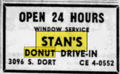 Stans Donut Drive-In - Mar 03 1961 Article (newer photo)